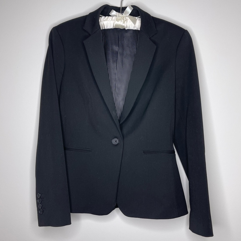 Express Stretch Black One Button Blazer 6